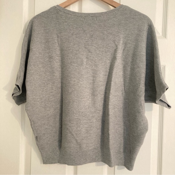 Quince Lightweight Cotton Cashmere Sweater Dolman Gray Size M - Picture 3 of 5